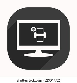 Printer with wi-fi connection. icon. vector design