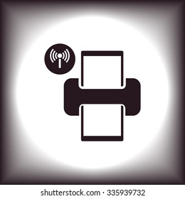 Printer with wi-fi connection. icon. vector design