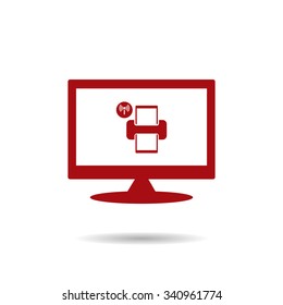 Printer with wi-fi connection. icon. vector design