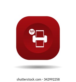 Printer with wi-fi connection. icon. vector design