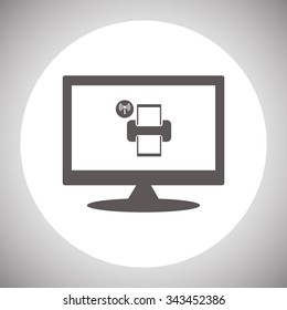 Printer with wi-fi connection. icon. vector design