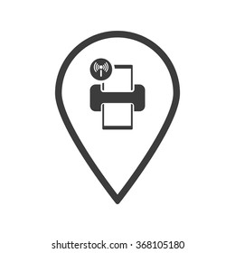 Printer with wifi connection icon, vector illustration. Flat design style
