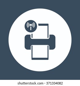 Printer with wifi connection icon, vector illustration. Flat design style