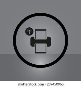 Printer with wi-fi connection on gray background, vector, EPS 10