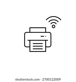 Printer with wifi connection. Pixel perfect, editable stroke vector icon