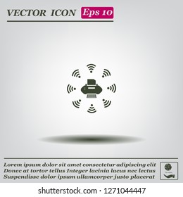 Printer with wi-fi connection, vector icon