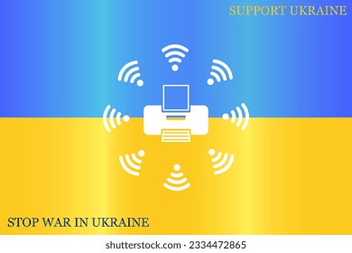 Printer with wi-fi connection, vector icon