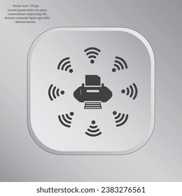 Impresora con conexión wi-fi, icono vector