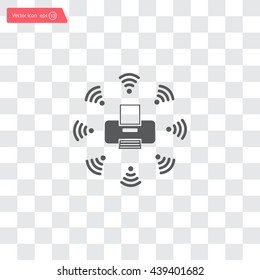 Printer with wi-fi connection, vector icon