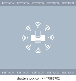 Printer with wi-fi connection, vector icon