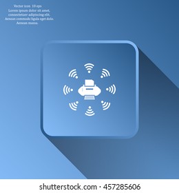 Printer with wi-fi connection, vector icon