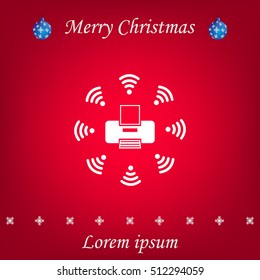Printer with wi-fi connection, vector icon