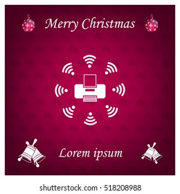 Printer with wi-fi connection, vector icon