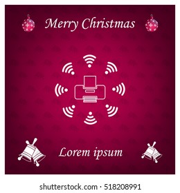 Printer with wi-fi connection, vector icon