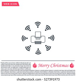 Printer with wi-fi connection, vector icon