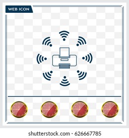 Printer with wi-fi connection, vector icon