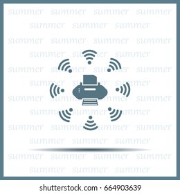 Printer with wi-fi connection, vector icon