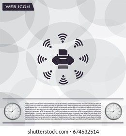 Printer with wi-fi connection, vector icon