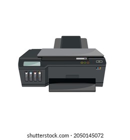 Printers used to print documents Office and business paperwork vector.