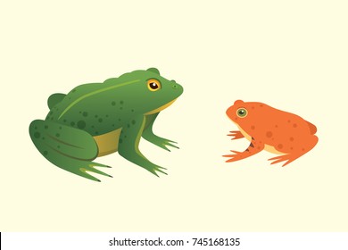 PrintExotic amphibian set. Frogs in different styles Cartoon Vector Illustration isolated. tropical animals