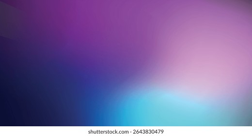 Imprimir luces Holo. Fondo de ensueño de holograma púrpura azul Vector. Gradiente iridiscente del arco iris. Fondo de pantalla de fluido holográfico minimalista. Anuncio opalescente de neón. Ilustración vectorial de Música Moderna