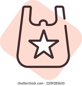 Printing bags, illustration, vector on white background.
