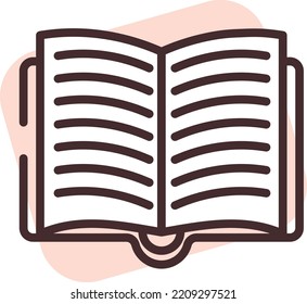 Druckbuch, Illustration, Vektorgrafik auf weißem Hintergrund.
