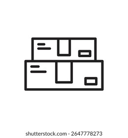 Printing Box Outline Icon Vector Illustration