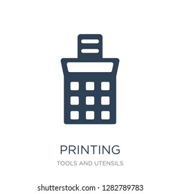 printing calculator icon vector on white background, printing calculator trendy filled icons from Tools and utensils collection, printing calculator vector illustration