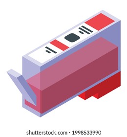 Printing cartridge icon. Isometric of Printing cartridge vector icon for web design isolated on white background