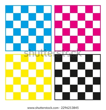 Printing cmyk marks. Offset print calibration marks, gradient color tone, color bars and registration plates. Color printing standard vector illustration set. Publishing graphic symbol utilities