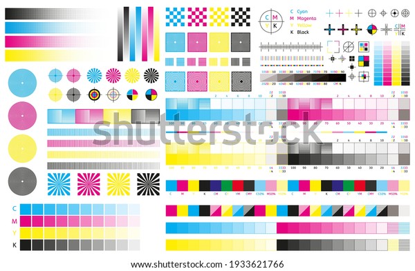 Printing Cmyk Marks Offset Print Calibration Stock Vector (Royalty Free ...