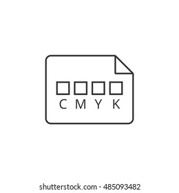 Printing color bars icon in thin outline style. Print shop service publisher desktop publishing