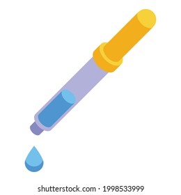 Printing color dropper icon. Isometric of Printing color dropper vector icon for web design isolated on white background