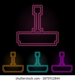 imprimir conjunto de neones de color. Línea delgada simple, vector de contorno de iconos web para ui y ux, sitio web o aplicación móvil