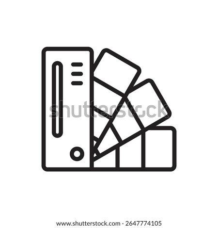 Printing Color Palette Outline Icon Vector Illustration