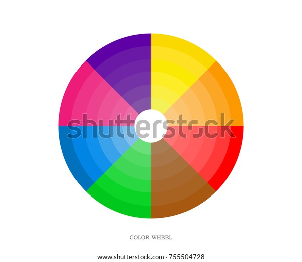 Printing Color Wheel 8 Sectors Yellow Stock Vector (Royalty Free) 755504728