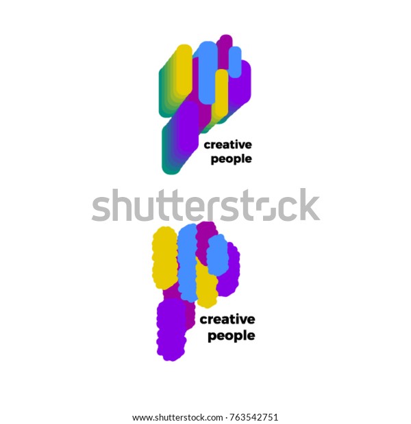 Printing Company Creative Agency Colorful Designing Stock Vector