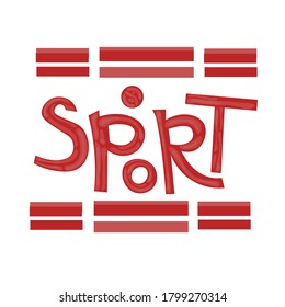 PRINTING DESIGN, SPORT, DESIGN OF WORDS FOR PRINTING ON T-SHIRTS AND SCREENS, RUBBER. Inscription or lettering