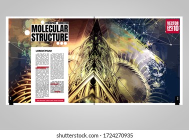 Printing or e-book technology magazine, vector easy to editable