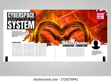 Printing or e-book technology magazine, vector easy to editable