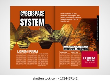 Printing or e-book technology magazine, vector easy to editable