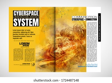 Printing or e-book technology magazine, vector easy to editable