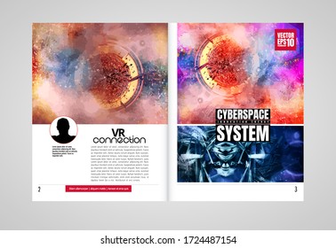 Printing or e-book technology magazine, vector easy to editable
