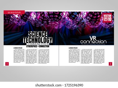 Printing or e-book technology magazine, vector easy to editable