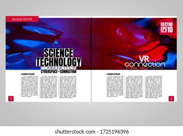 Printing or e-book technology magazine, vector easy to editable