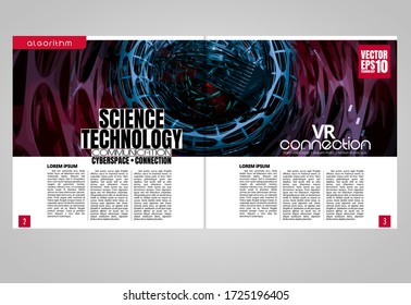Printing or e-book technology magazine, vector easy to editable