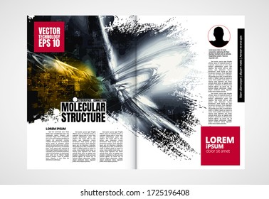 Zeitschrift für Druck- oder E-Book-Technologie, leicht zu bearbeitender Vektor