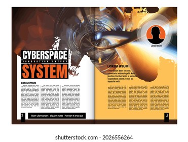 Printing or e-book technology magazine, vector easy to editable