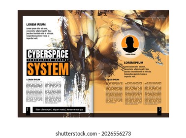 Printing or e-book technology magazine, vector easy to editable